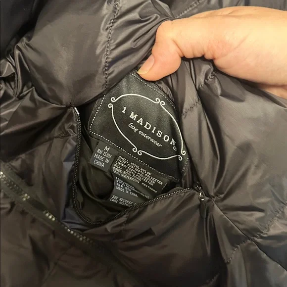 Women's 1 Madison Faux Fur Cheetah Print Reversible Quilted Down Coat Size M - Picture 6 of 10